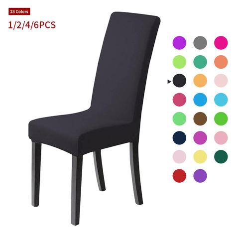 Meijuner Solid Chair Covers Spandex Slipcover Modern Stretch Elastic Chair Covers for Room Party Universal Kitchen Chair Cover ► Photo 1/6