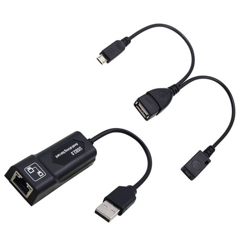 USB 2.0 to RJ45 Adapter/ 2X Mirco USB Cable LAN Ethernet Adapter for Amazon Fire TV 3 or Stick GEN 2 ► Photo 1/6
