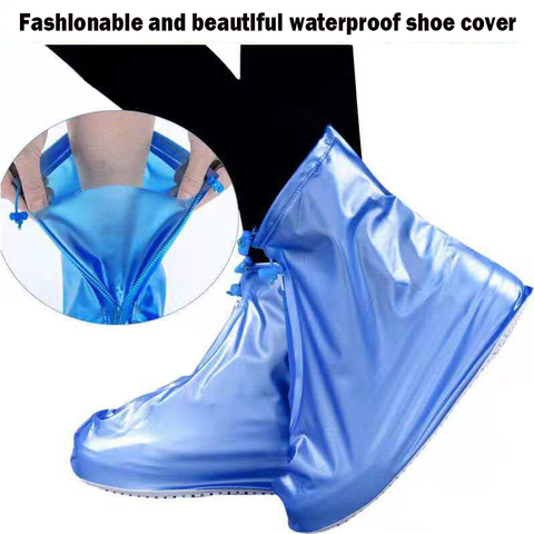 High quality men's and women's dustproof and waterproof shoe covers high to help reusable non-slip men and women travel shoes ► Photo 1/6