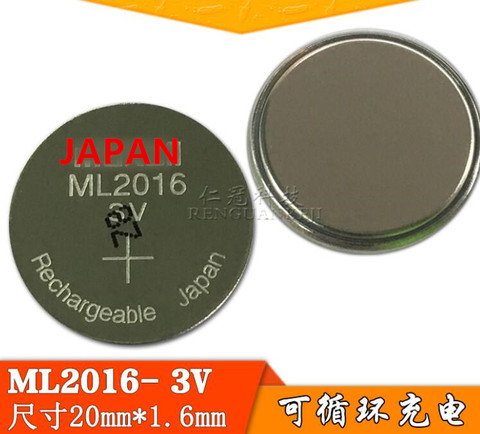 1PCS Original ML2016 ML 2016 3v Li-Ion Lithium Ion Rechargeable Coin Cell Button CMOS RTC Battery Batteries ► Photo 1/1