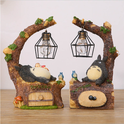 Totoro Electronic 3D Resin Animals Table Lamp Bedroom Bedside Night Light Table Night Lamp Hearts Children's Lighting Fixtures ► Photo 1/6