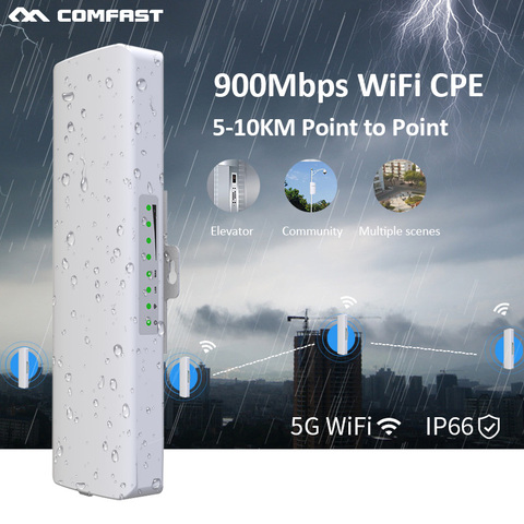 Stock COMFAST Long Range 5KM Outdoor Wireless AP Router Wi-fi Bridge 900Mbps 5Ghz WIFI CPE 12dBi WI-FI Antenna Nanostation Route ► Photo 1/6