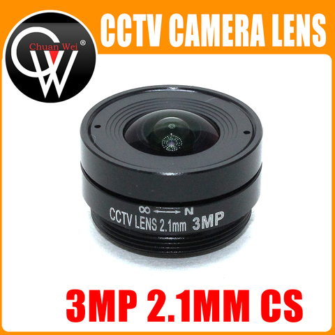 3.0 Megapixel 2.1mm cs lens Fixed Iris Lens CS Mount CCTV Lens Wide angle of view 133degree for 1/2.7