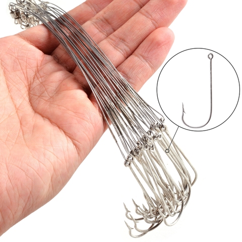 10pc Steel Wire Leader with Swivel and hooks Anti-bite Fishing Line 15/22.5cm Fishing Accessories Pike Bass Olta Leadcore Leash ► Photo 1/6