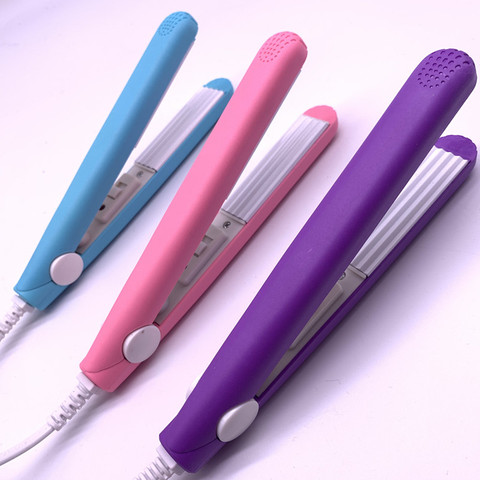 A mini hair iron pink corrugated plate electric curling iron curl modelling tools ► Photo 1/6