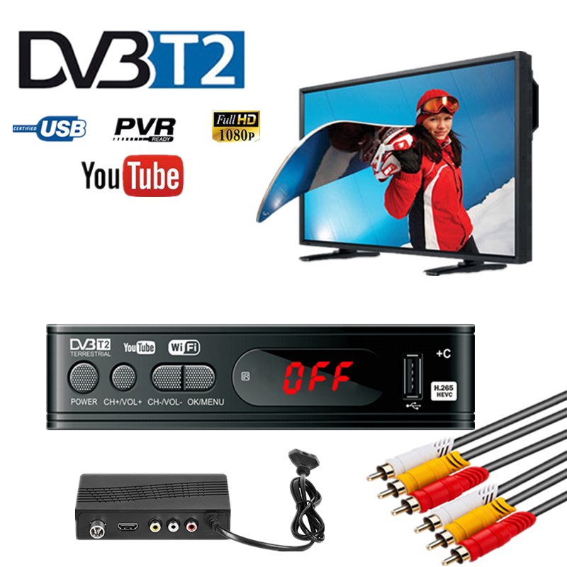 HD TV Tuner DVB T2 USB2.0 TV Box HDMI 1080P DVB-T2 Tuner Receiver Satellite