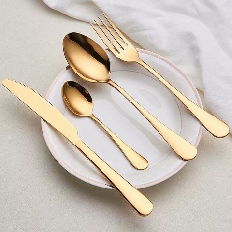 Tableware Gold Cutlery Set Dinnerware Set 304 Stainless Steel Black Gold Cutlery Set Knife Fork Set Tableware Silverware ► Photo 1/6