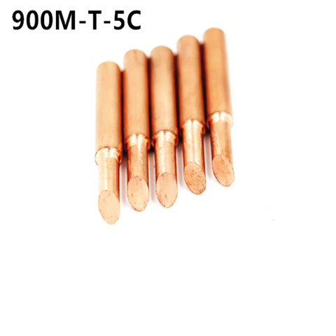 SZBFT 5piece 900M-T-5C Lead-free Red copper Pure cupper Solder tip  For Hakko 936 FX-888D Saike 909D 852D+ 952D Diamagnetic DIY ► Photo 1/3