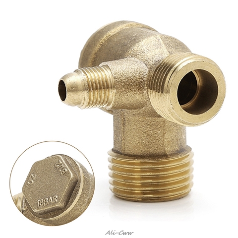 Male Thread 3 Way Metal Air Compressor Check Valve Gold Tone ► Photo 1/6