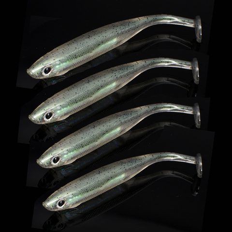 FOVONON 4pcs/Lot 10cm 5.5g Soft Fishing Lure Seabass Artificial Bait Silicone fish Worm Shad Eel Needfish  Swimbait ► Photo 1/6