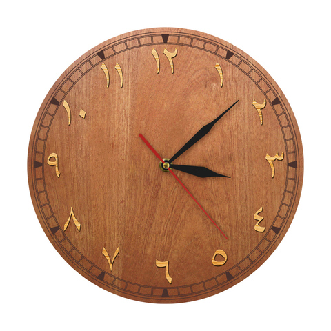 Arabic Numerals Wooden Wall Clock Home Decor Arabic Numbers Farmhouse Style Quiet Sweep Quartz Wall Clock Eski Vakit Duvar Saati ► Photo 1/6