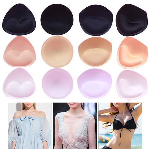 1pair Bra Accessories Triangle Cup Sponge Bra Pads Push Up Enhancer Removable Bra Padding Inserts Cups Swimsuit Bikini Padding ► Photo 1/6