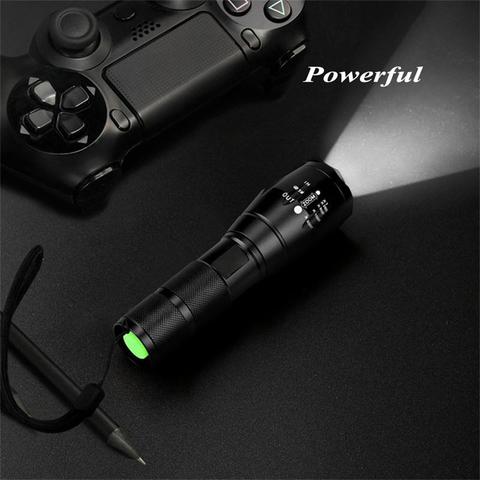 TopCom 3W LED Flashlight XPE IP67 High Power Zoomable Waterproof  White Light Tactical XML LED Manual Rechargeable Flashlight ► Photo 1/6