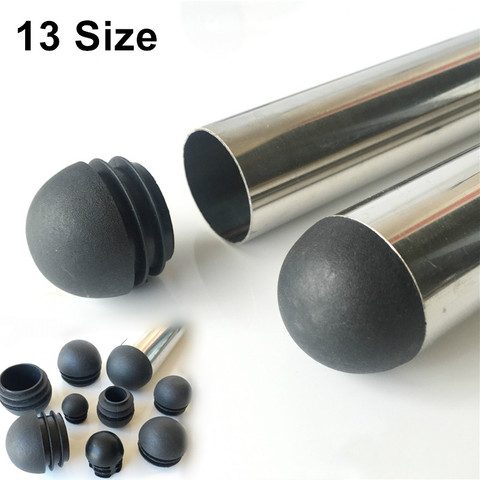 10pc Furniture Steel Pipe Round Rubber Plug Spherical Head Round Plastic Plug End 16-35mm Chair Foot Cover Furniture Accessories ► Photo 1/6