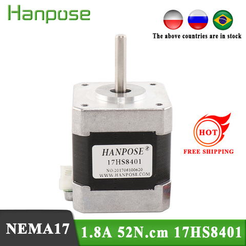 1pcs Free shipping 4-lead Nema17 Stepper Motor 48mm 78Oz-in 1.8A  Nema 17 motor 42BYGH 1.7A (17HS8401)  motor for 3D printer ► Photo 1/6