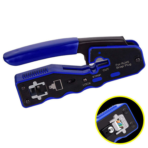 RJ45 Crimp Tool Pass Through Cutter Cat6 Cat5 Cat5e 8P8C Modular Connectors All-in-one Wire Network Tool Cable Crimper ► Photo 1/5