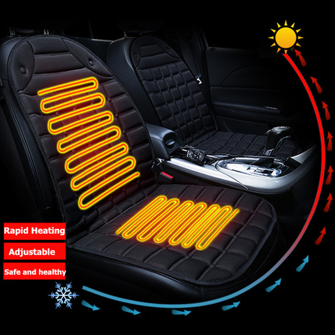 KBKMCY 12V Heated Seats Car Cover for Renault Clio Megane 3 Megane 2 Captur Clio 4 Duster Seat Cover with Temperature Controller ► Photo 1/5