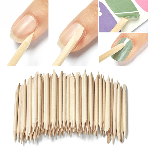100/50/10Pcs/Packs Nail Art Design Cuticle Pusher Orange Wood Stick Sticks Cuticle Pusher Remover Manicure Pedicure Care ► Photo 1/6