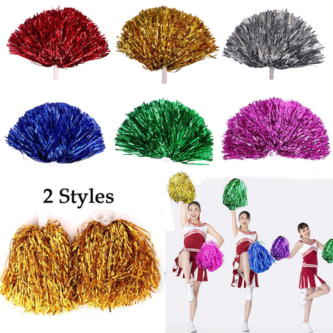 1Pair Cheerleader Pom Poms Finger Ring Style Cheap Practical Cheerleading Cheering Flower Ball Sports Vocal Dance Party Decor ► Photo 1/1