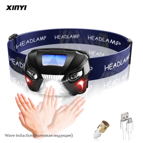 Built-in battery USB Rechargeable LED Headlamp 10000LM LED Headlight Body Motion Sensor Head Flashlight Camping Torch Light Lamp ► Photo 1/6