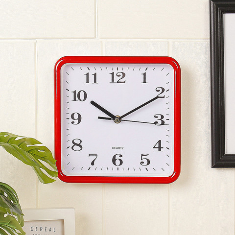 Square Minimalist Wall Clock with Frame White Sweep Seconds Silent Movement Clocks Hanging Watch Simple Home Decoration Dedroom ► Photo 1/6