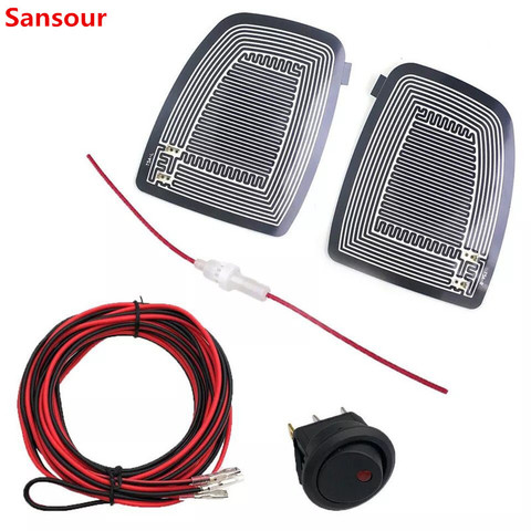 DC 12V Car mirror heater Electric Glass Heated Pad Mat Defoggers Remove Side Mirror Heating Pad x 2pcs Sansour ► Photo 1/6