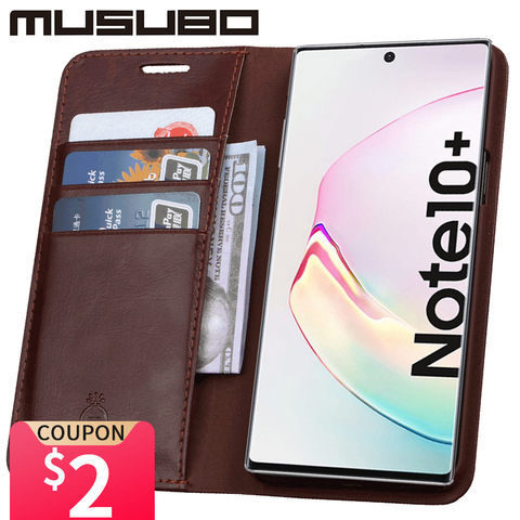 Musubo Luxury Case For Samsung Galaxy Note 10 Genuine Leather Cover for Funda Note 9 Flip Wallet S20 S10e S10+ Card Phone Coque ► Photo 1/6