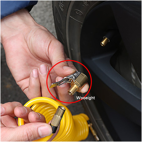 Wooeight 1Pc 8mm Car  Truck Auto Brass Tyre Wheel Tire Air Chuck Inflator Pump Valve Clip Clamp Connector Adapter Brass Clamp ► Photo 1/6