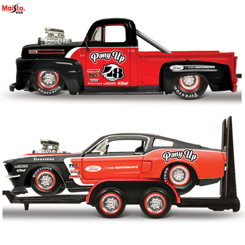 Maisto 1:24 1948 FORD F1 PICKUP / 1967 FORD MUSTANG GT Combination car model gift collection toy ► Photo 1/6