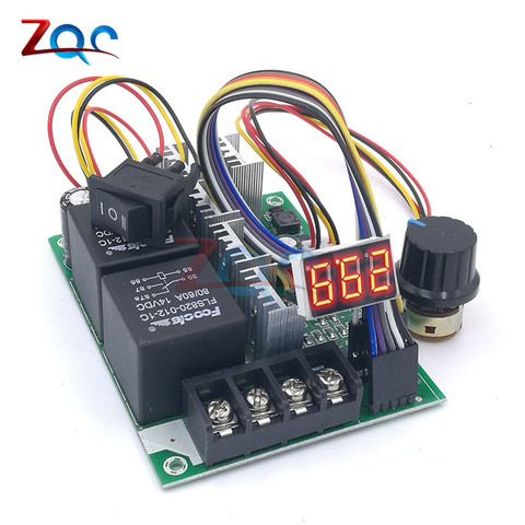 PWM DC Motor Speed Controller DC 10 -55V Digital LED Display 0 -100% Adjustable Drive Module Input MAX 60A 12V 24V 36V 48V ► Photo 1/6