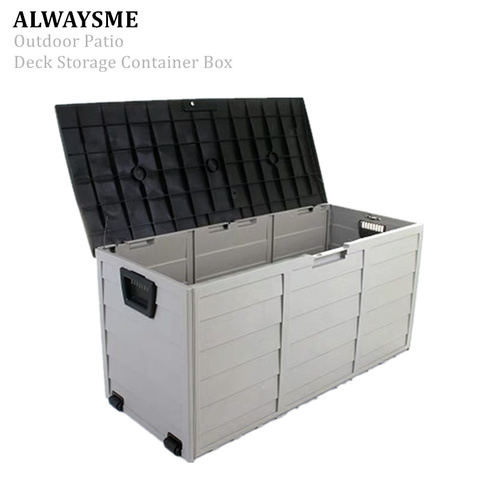 ALWAYSME 112X48X54CM Deck Box Indoor/Outdoor Storage Container And Seat For Patio Cushions and Gardening Tools ► Photo 1/6