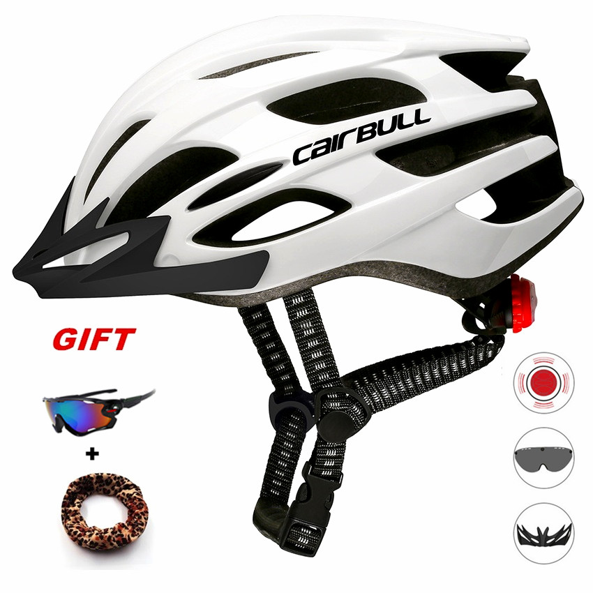 Cairbull Cycling Helmet With Removable Visor Goggles Bike Taillight Helmets 
