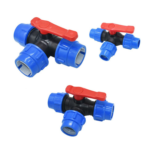 20/25/32/40/50/63mm PE Pipe Tee Quick Connector Valve 3-Way Garden Tap Plastic Valve T-type Water Splitter 1Pcs ► Photo 1/6