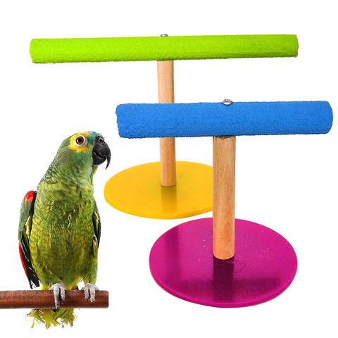 Wooden Pet Bird Parrot Cage Training Stand Perch Play Gym Budgie Parakeet Toy ► Photo 1/6