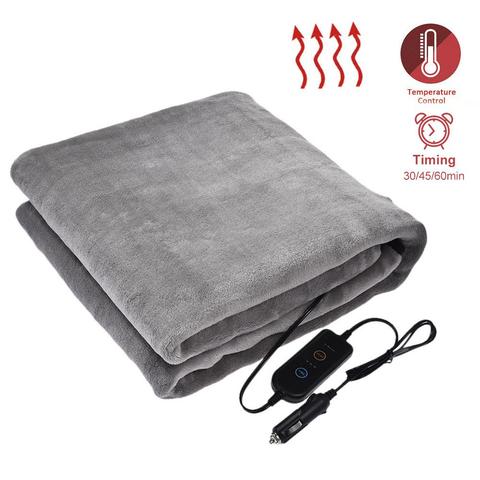 12v Car With Timed Temperature Control Heating Blanket Gray Flannel 145*100cm Large Size Digital Display Electric Blanket #W0 ► Photo 1/6