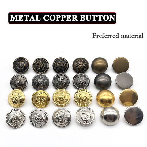 10pcs 15/18/20/23/25 mm golden gold color metal buttons garment coat sewing accessories buttons for clothing crafts ► Photo 1/6