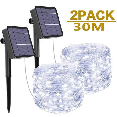 Led Outdoor Solar String Lights Fairy Holiday Christmas For Christmas, Lawn, Garden, Wedding, Party and Holiday(1/2Pack) ► Photo 1/6