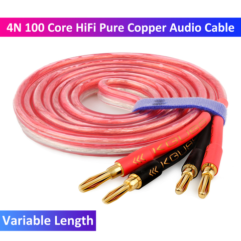 HiFi Gold Plated Speaker Cable High-End 4N Speaker System Oxygen-free Pure Copper with Banana Plug (Single Cable for 1 Speaker) ► Photo 1/6