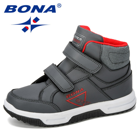 BONA New Designer Autumn Winter Kids Shoes Classic Children Boots Girls Snow boots PU Leather Boots Flats Sneakers Trendy ► Photo 1/6