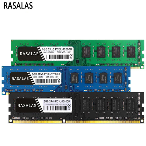 Rasalas Memory Ram DDR3 DDR3L 4G 8G Desktop 1600Mhz 1333 1066 8500 10600 12800 1.35V 1.5V for PC Memoria Ram Oперативная Nамять ► Photo 1/6