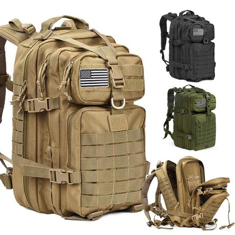 50L Capacity Men Army Military Tactical Large Backpack Waterproof Outdoor Sport Hiking Camping Travel 3D Rucksack Bags For Men ► Photo 1/6