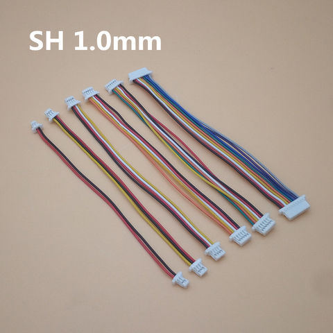 5pcs SH1.0 SH 1.0mm 2/3/4/5/6/7/8/9/10Pin Female & female Connector with cable plug Same direction Length 10cm 28AWG ► Photo 1/2