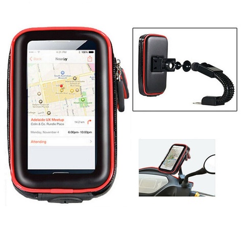 Upgrade New Waterproof Motorcycle Bike Scooter Mobile Phone Holder Bag Case for iPhone Xs Max GPS Support 6.5 inch Bicycle Stand ► Photo 1/6
