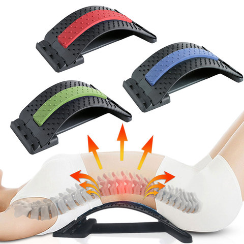 Multi-level Adjustable Back Massager Stretcher Waist Neck Stretch Fitness Equipment Lumbar Cervical Spine Support pain Relief ► Photo 1/6