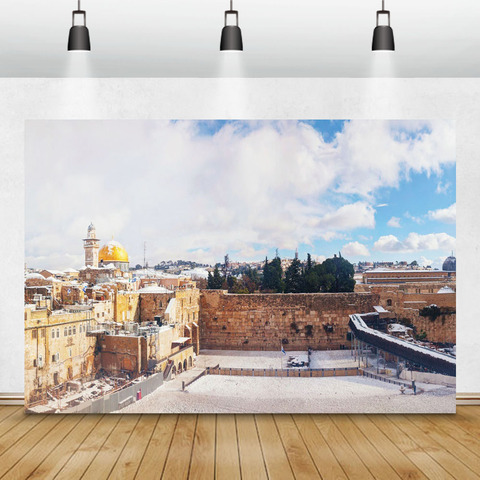 Laeacco Jerusalem Ancient city snow scene Backdrop worship Celebration Photography Customizable Photo Backgrounds Photo Studio ► Photo 1/6