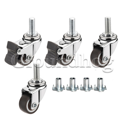 4Pcs Swivel Stem Threaded Casters, 1 Inch TPE Mute Caster Wheel Replacement for Carts Trolley Baby Bed Furniture Cabinet Table ► Photo 1/6