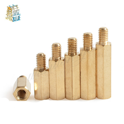 30pcs M2.5/m3/m4+6mm Hex Nut Spacing Screw Brass Threaded Pillar Pcb Standoff Spacer ► Photo 1/4