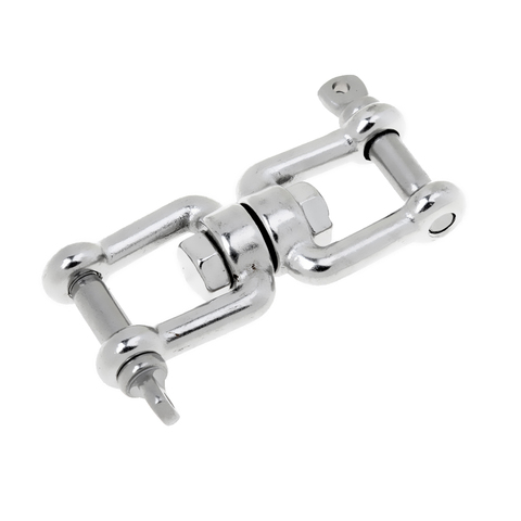 Marine Silver Stainless Steel Anchor Chain Connector Swivel Jaw Double Shackle- M6 Swivel Anchor Chain Connector for Boat ► Photo 1/6