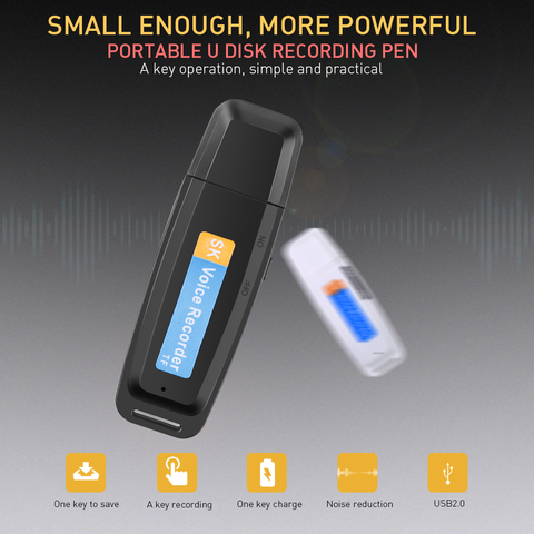 Kebidumei Mini Recorder Dictaphone USB Voice Pen U-Disk Professional Flash Drive Digital Audio Recorder Micro SD TF Card 32G ► Photo 1/6