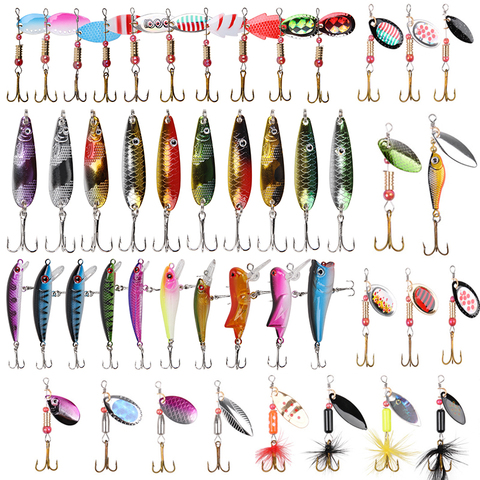 Spinners spoon bait Metal Spoon fishing lures 3g-12.5g Artificial Bait Metal Lure Bass sequins jigs hook for Pike lure fishing ► Photo 1/6